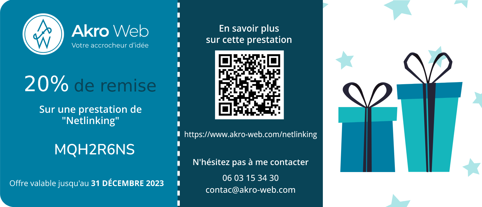 akroweb bon cadeau netlinking decembre 2023