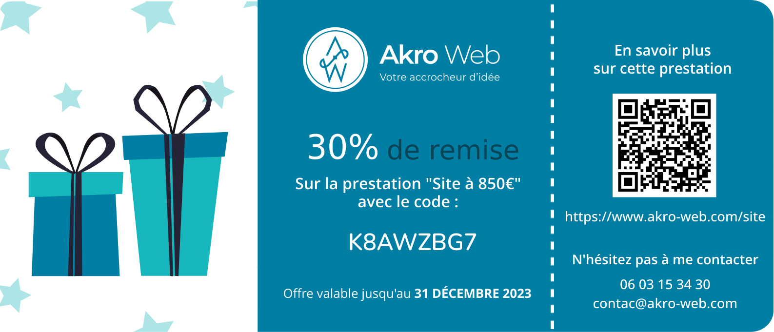 akroweb bon cadeau site 850 decembre 2023